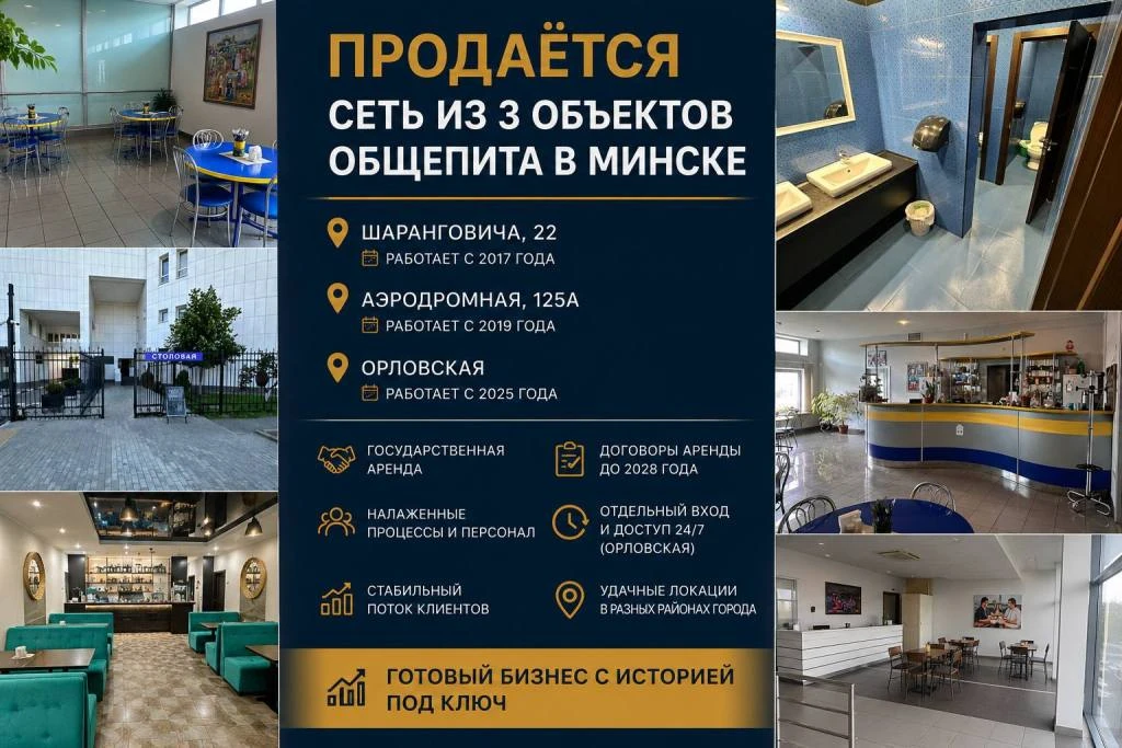 Сесть из 3 действующих объектов общепита